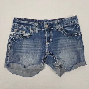 Maurices Denim Shorts Womens 5/6 Cuffed Distressed
